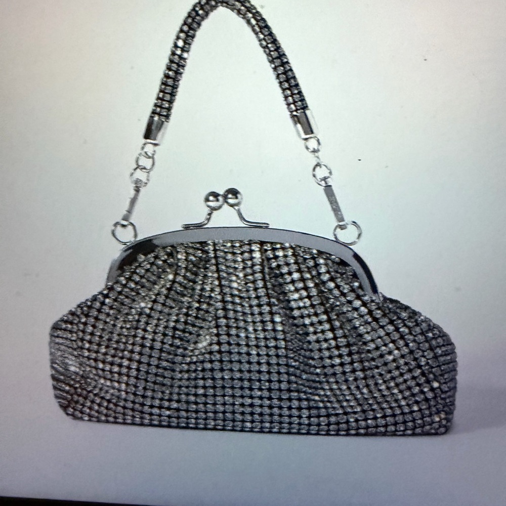 Giarite new w/ tags Glamorous Silver Crystal Clutch